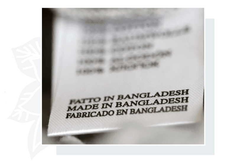 A close-up of a clothing label