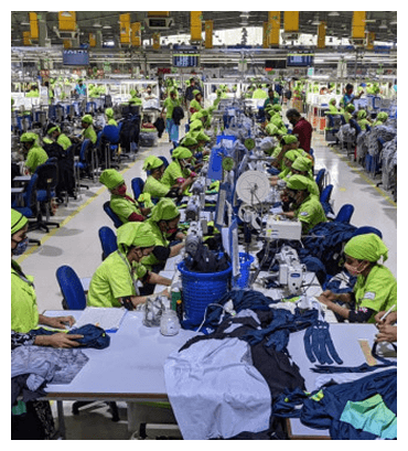 Construction worker in yellow high-visibility vest and white hard hat